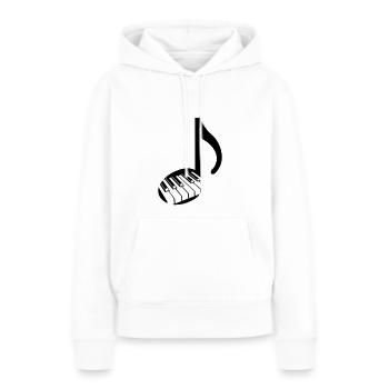 Musiknote und Klavier - Tasten - Frauen Premium Bio Hoodie - Weiß - Vorne - Julia (174cm)