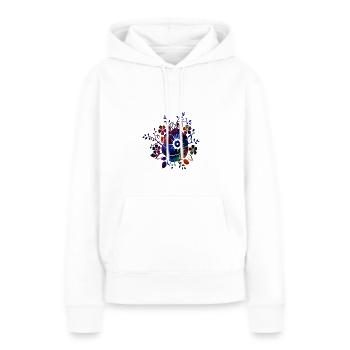 Prairie de fleurs de printemps - Sweat à capuche Premium bio Femme - blanc - Devant - Julia (174cm)