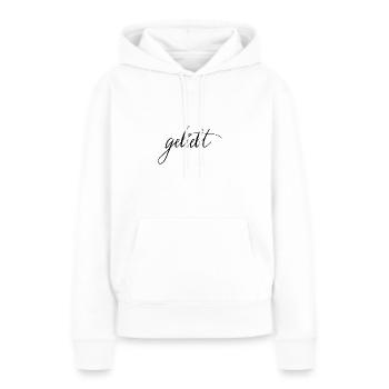 geliebt - Frauen Premium Bio Hoodie - Weiß - Vorne - Julia (174cm)