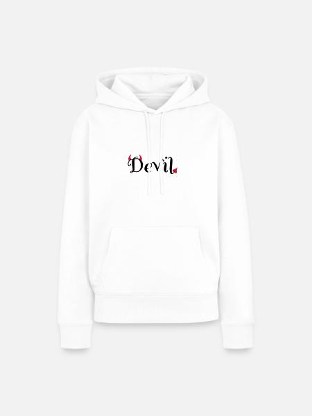 6061912 118998807 Devil - Frauen Premium Bio Hoodie - Weiß