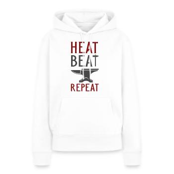 Heat Beat Repeat - Women’s Premium Organic Hoodie - white - Front - Julia (174cm)