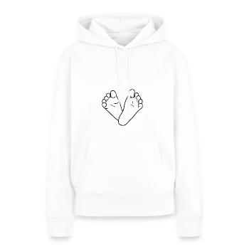 Pieds de bébé - Sweat à capuche Premium bio Femme - blanc - Devant - Julia (174cm)