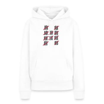 Anniversaire 50 années - Sweat à capuche Premium bio Femme - blanc - Devant - Julia (174cm)