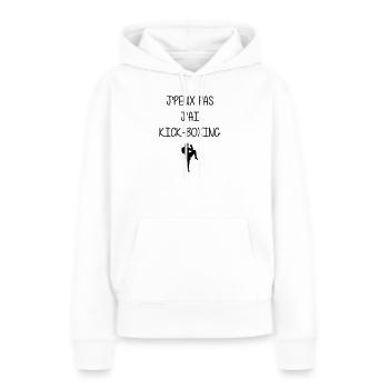 Kickboxing / Kick-Boxeur / Kick Boxing / - Sweat à capuche Premium bio Femme - blanc - Devant - Julia (174cm)