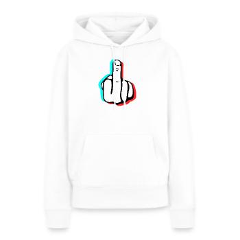 Fuck Finger - Frauen Premium Bio Hoodie - Weiß - Vorne - Julia (174cm)