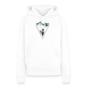 Alpine MTB Crest - Frauen Premium Bio Hoodie - Weiß - Vorne - Julia (174cm)