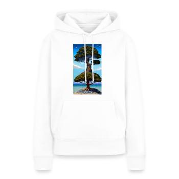 Fusion d’arbres - Sweat à capuche Premium bio Femme - blanc - Devant - Julia (174cm)