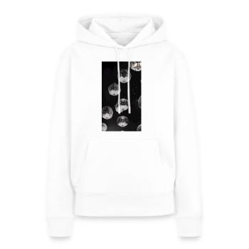 Lanternes célestes - Sweat à capuche Premium bio Femme - blanc - Devant - Julia (174cm)