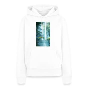 Mystische Waldeuphorie - Frauen Premium Bio Hoodie - Weiß - Vorne - Julia (174cm)