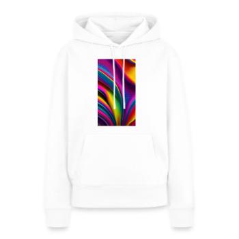 Explosion de couleurs de l’abstraction - Sweat à capuche Premium bio Femme - blanc - Devant - Julia (174cm)