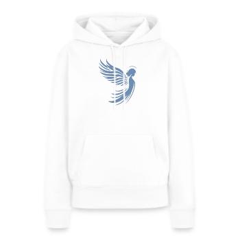 Ein Engel mit Flügel und Heiligenschein Silhouette - Frauen Premium Bio Hoodie - Weiß - Vorne - Julia (174cm)