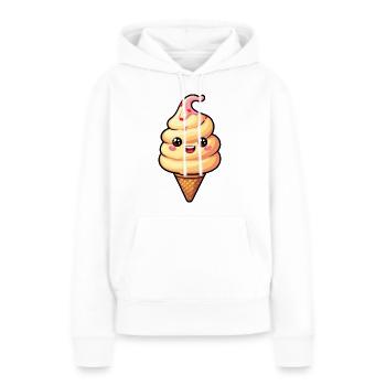 Lächelnde Eiskreation - Frauen Premium Bio Hoodie - Weiß - Vorne - Julia (174cm)
