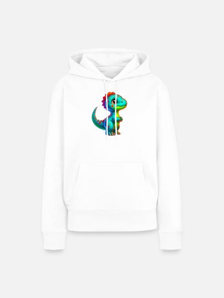 Dinosaurier - Frauen Premium Bio Hoodie - Weiß