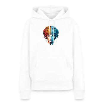 Les femmes qui pensent - Sweat à capuche Premium bio Femme - blanc - Devant - Julia (174cm)