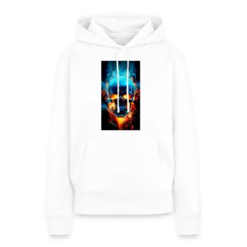 Wallcraft Crâne ardent - Sweat à capuche Premium bio Femme - blanc - Devant - Julia (174cm)