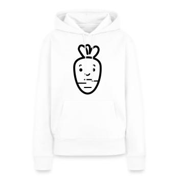 Carotte - Sweat à capuche Premium bio Femme - blanc - Devant - Julia (174cm)