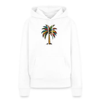 Palmier - Sweat à capuche Premium bio Femme - blanc - Devant - Julia (174cm)