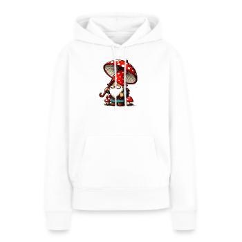 Gnome - Sweat à capuche Premium bio Femme - blanc - Devant - Julia (174cm)