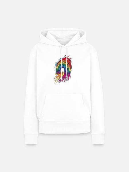 Regenbogen - Frauen Premium Bio Hoodie - Weiß