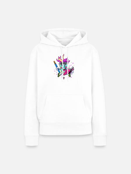 Coole Kaffeebecher - Frauen Premium Bio Hoodie - Weiß