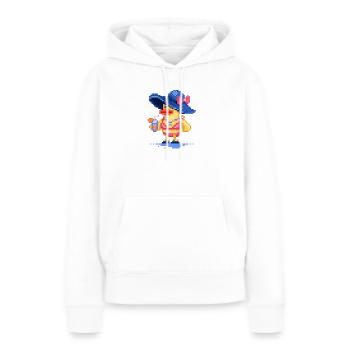Pixel-Art Ente am Strand im Badeanzug - Frauen Premium Bio Hoodie - Weiß - Vorne - Julia (174cm)