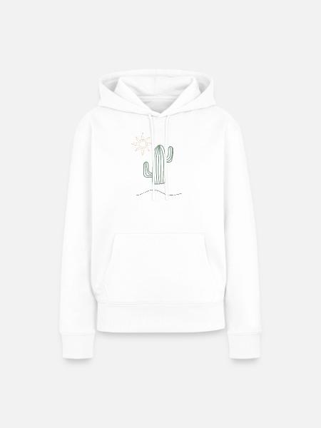 Kaktus im Sonnenlicht - Frauen Premium Bio Hoodie - Weiß