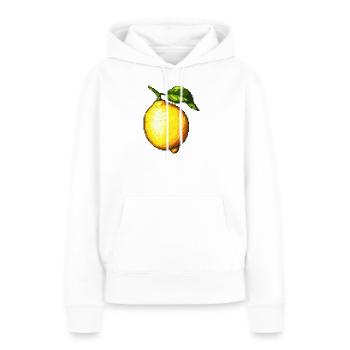 Pixel Zitronen Retro Obstkunst - Frauen Premium Bio Hoodie - Weiß - Vorne - Julia (174cm)