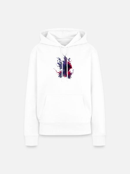 Passion_and_Shadow_Splash - Frauen Premium Bio Hoodie - Weiß
