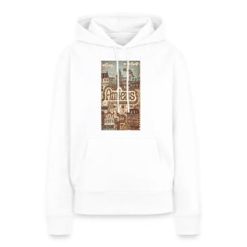 Amiens Paysage urbain Whimsy - Sweat à capuche Premium bio Femme - blanc - Devant - Julia (174cm)