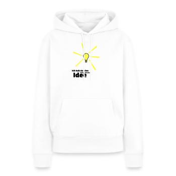 Mauvaise idée - Sweat à capuche Premium bio Femme - blanc - Devant - Julia (174cm)