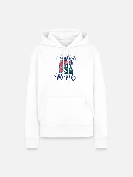 World's Best Mom Blumen-Aquarell - Frauen Premium Bio Hoodie - Weiß