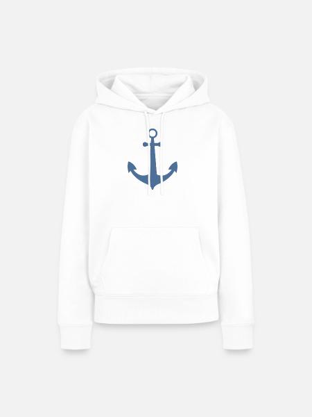 Anker - Frauen Premium Bio Hoodie - Weiß