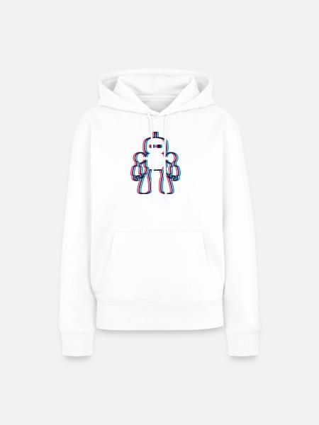 Roboter 3D Effekt KI Sci-Fi - Frauen Premium Bio Hoodie - Weiß