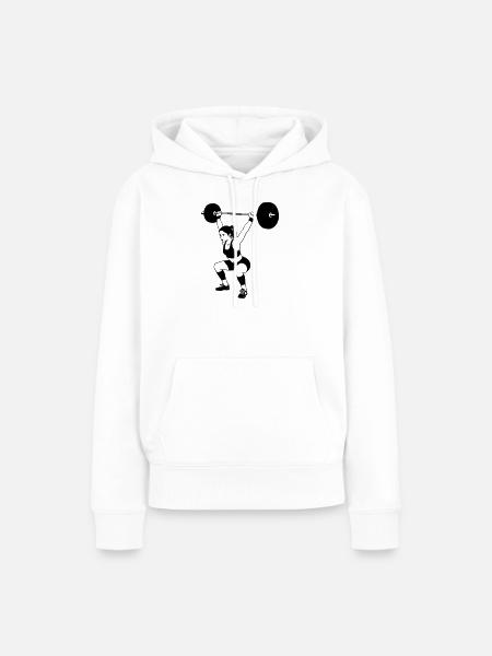 Gewichtheben - Frauen Premium Bio Hoodie - Weiß