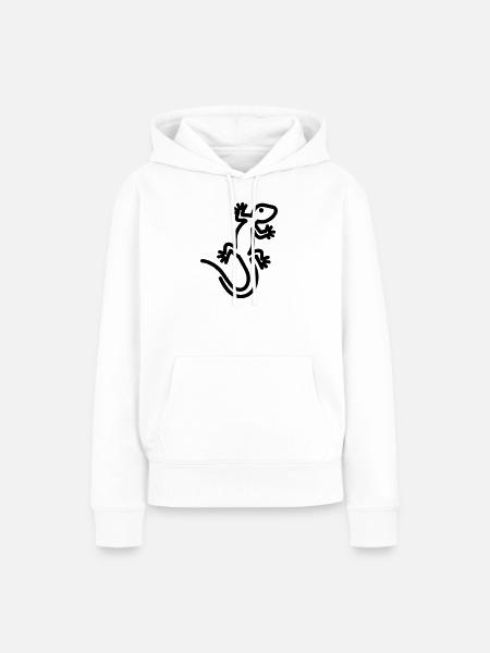 Eidechse - Frauen Premium Bio Hoodie - Weiß