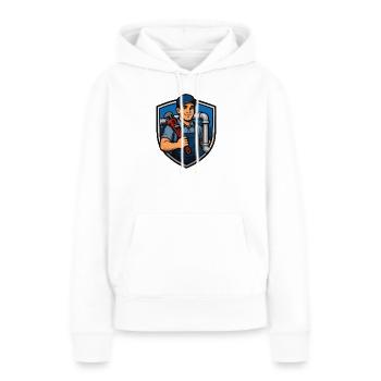 Héros sanitaire avec clé à molette - Sweat à capuche Premium bio Femme - blanc - Devant - Julia (174cm)
