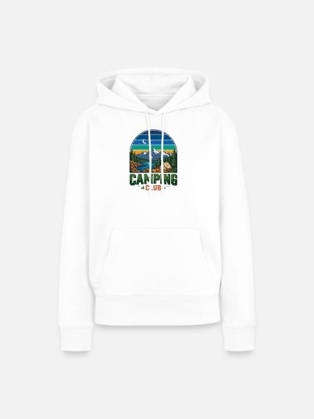 Wandern – Outdoor-Abenteuer – Campingclub - Frauen Premium Bio Hoodie - Weiß