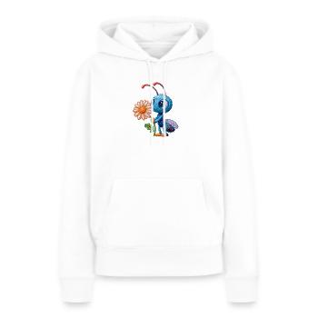 Biene im Stickerei-Look Blume Geschenk - Frauen Premium Bio Hoodie - Weiß - Vorne - Julia (174cm)
