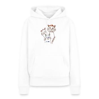 Katzen Trio  - Frauen Premium Bio Hoodie - Weiß - Vorne - Julia (174cm)