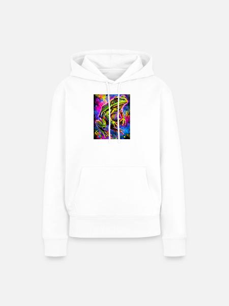 Frosch - Frauen Premium Bio Hoodie - Weiß