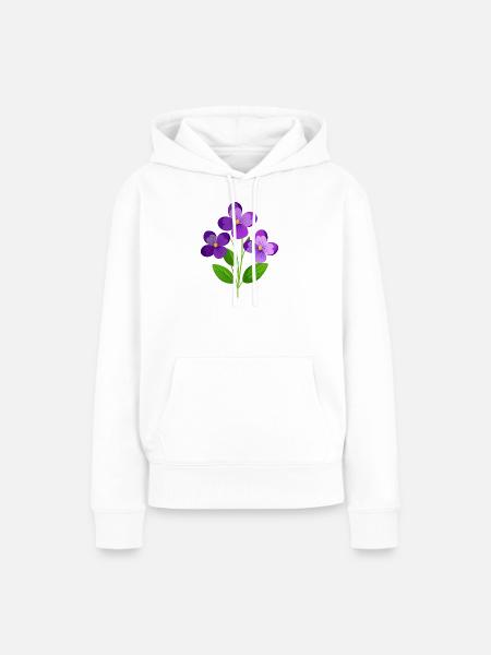 Veilchen blühen - Frauen Premium Bio Hoodie - Weiß