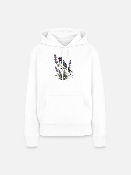 Barn Swallow auf Lavendel - Frauen Premium Bio Hoodie - Weiß