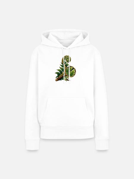 Fern durch eine Feldlinse - Frauen Premium Bio Hoodie - Weiß