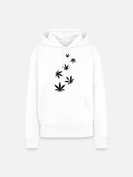 Hanf Blatt Icon - Frauen Premium Bio Hoodie - Weiß
