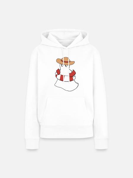 Fridolin im Sommerurlaub - Frauen Premium Bio Hoodie - Weiß