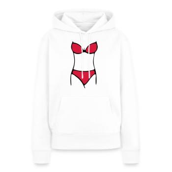 bikini - Sweat à capuche Premium bio Femme - blanc - Devant - Julia (174cm)