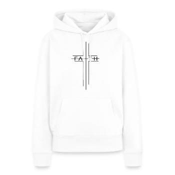 Foi - Sweat à capuche Premium bio Femme - blanc - Devant - Julia (174cm)