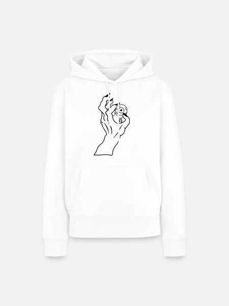 Monster Zombie Hand - Frauen Premium Bio Hoodie - Weiß