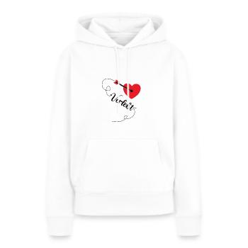 Verlobt Herz Verlobung Antrag Verlobte Verlobter - Frauen Premium Bio Hoodie - Weiß - Vorne - Julia (174cm)