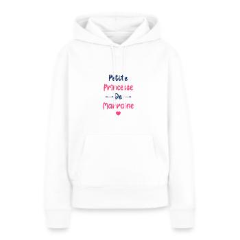 Petite princesse de marraine - Sweat à capuche Premium bio Femme - blanc - Devant - Julia (174cm)